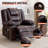 Massage Heat Recliners Leather Modern Swivel Rocker For Home Brown