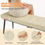 Banc de salle à manger pour 2-3 personnes, revêtu de cuir de qualité supérieure avec éponge haute résilience, renfort de poutre en métal et pieds enduits de jet, blanc cassé-1784918710-1784918708-1784918717