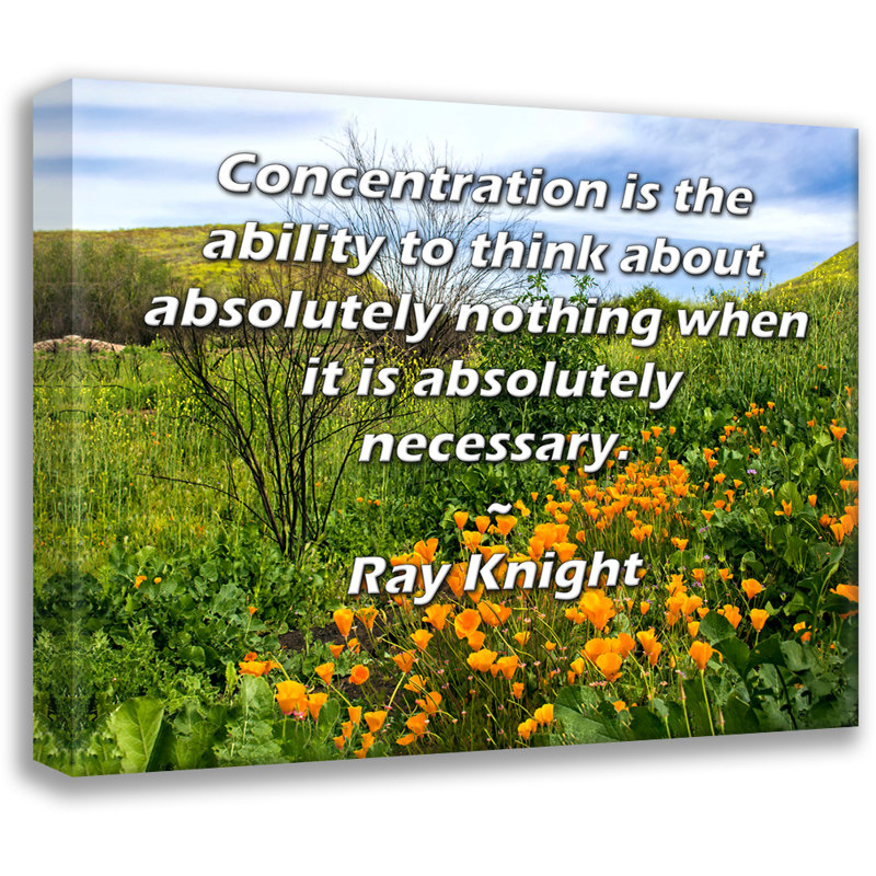 Toile tendue d'ArtsyQuotes par Ray Knight: «La concentration est la capacité de ne penser à rien quand c'est absolument nécessaire.