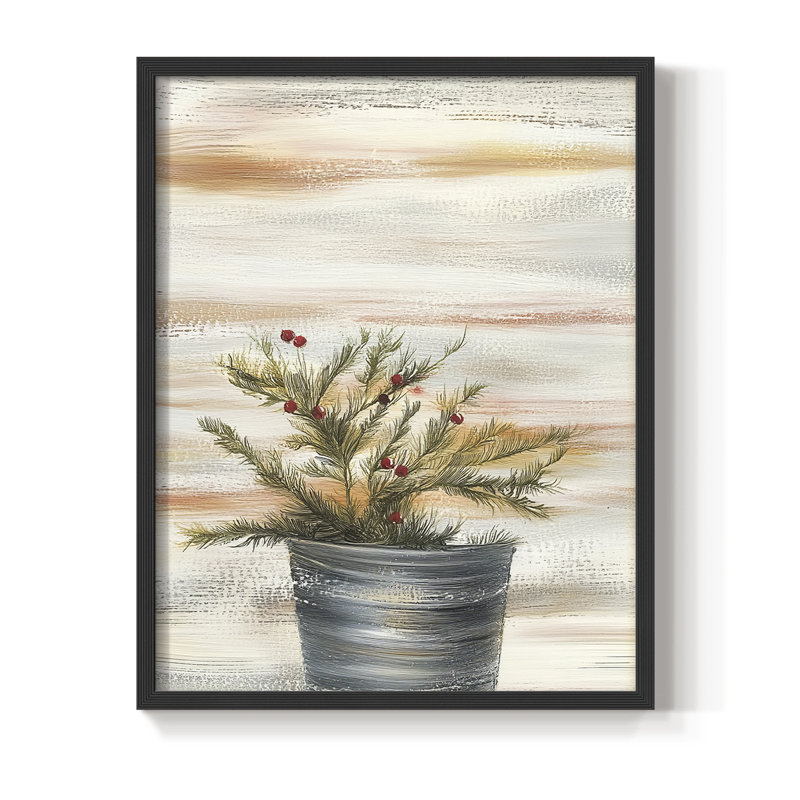 «Christmas Holiday Art DCCXLII», reproduction d'art encadrée - bois massif, Noir, noir, noir, noir, H 15 po x l 12 po