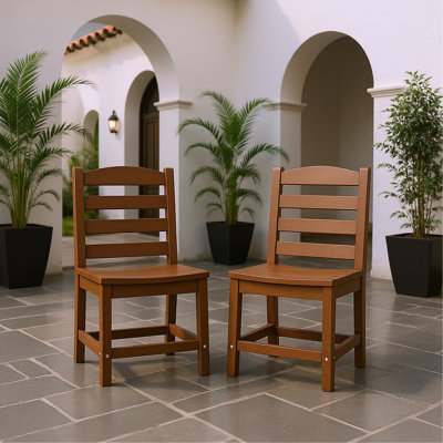 Armless Outdoor Chairs – HDPE Material Set Of 2