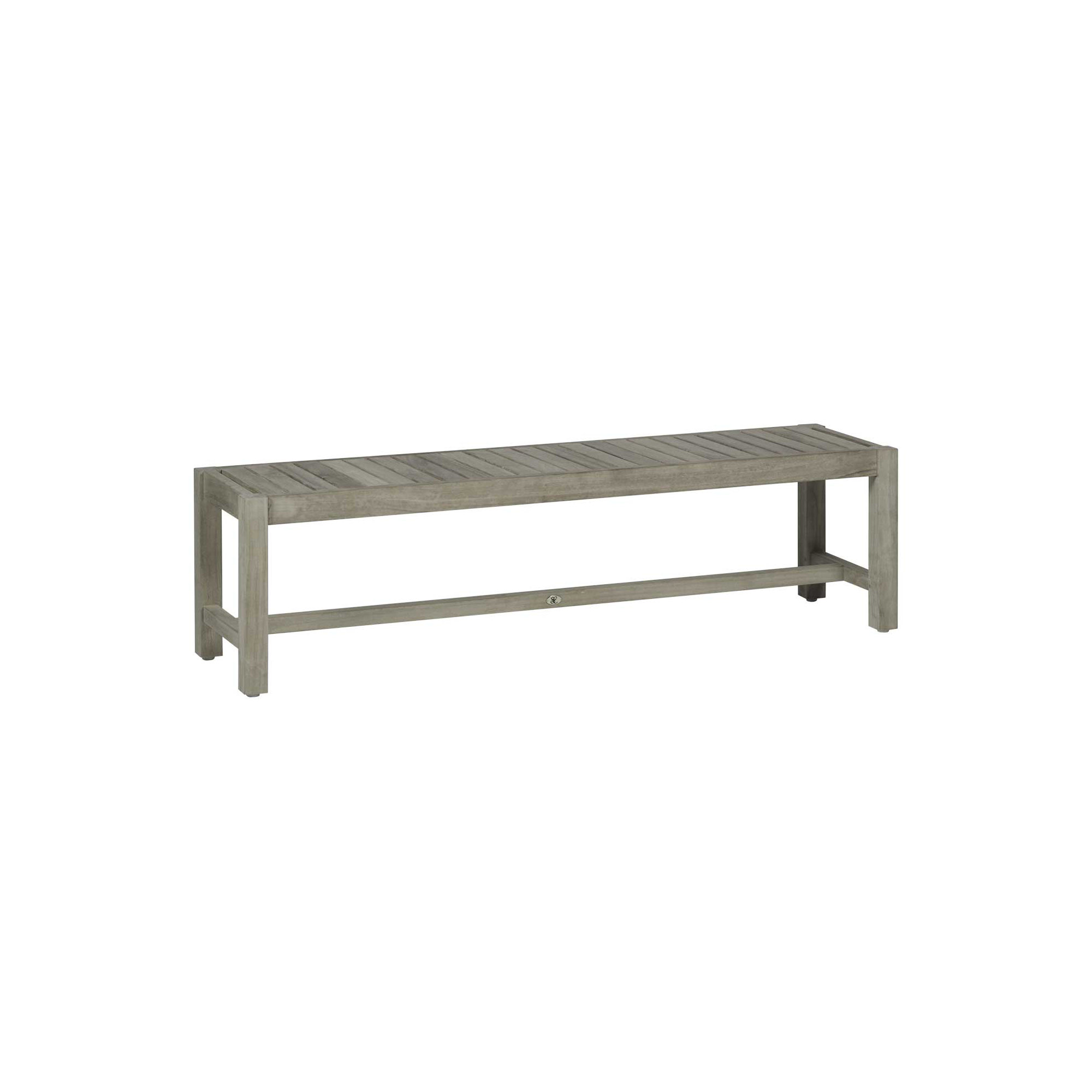 Club Outdoor Backless Bench 59 in., Welt, Oyster Teak, Dove Sunbrella® Linen