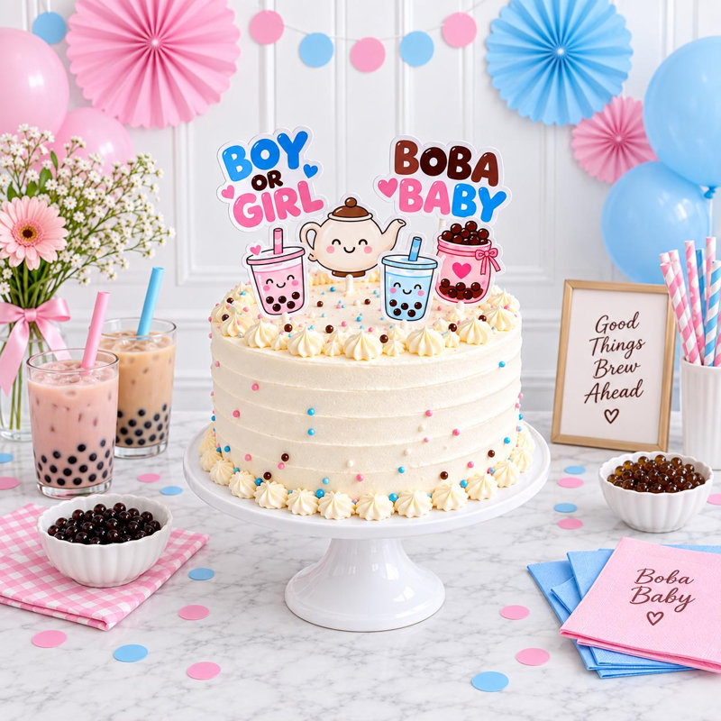 Ensemble de 6 décorations de gâteau Boba Baby
