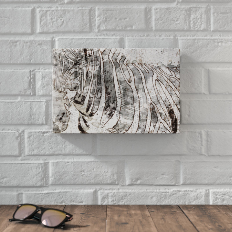 Zebra Mix by Irena Orlov - Painting on Canvas, 20cm H x 30cm W, Wrapped Canvas