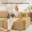 Canapé d'angle modulaire moderne en forme de L de 117 pouces avec revêtement en velours côtelé, assise profonde, pouf amovible et conception antidérapante pour le salon-1829983024