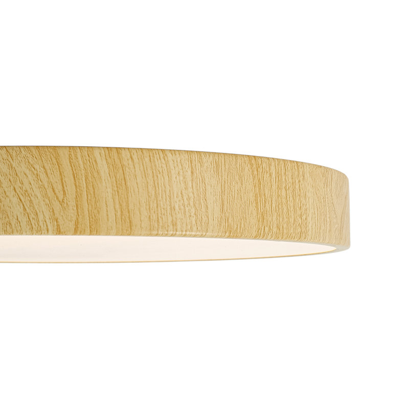 Plafonnier encastré à DEL moderne en simili bois à intensité variable, Oak