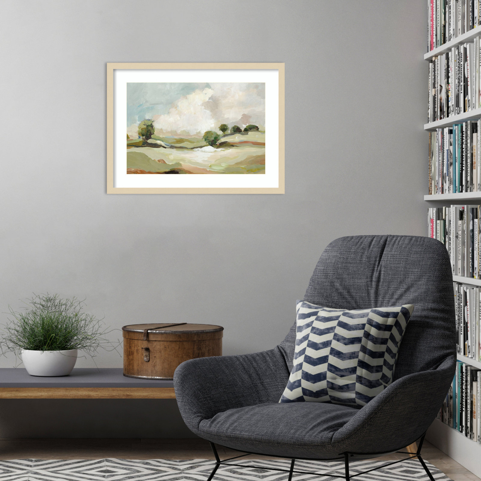Pastoral Land Print by Allison Pearce, Brown, 19" H x 25" W