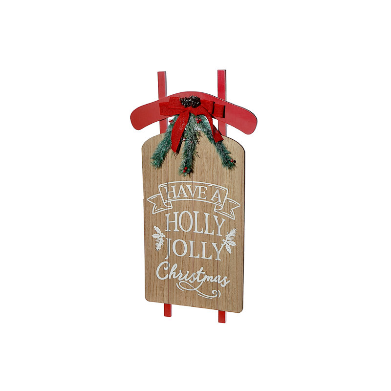 Forme de traîneau murale en bois (Have A Holly Jolly Christmas)