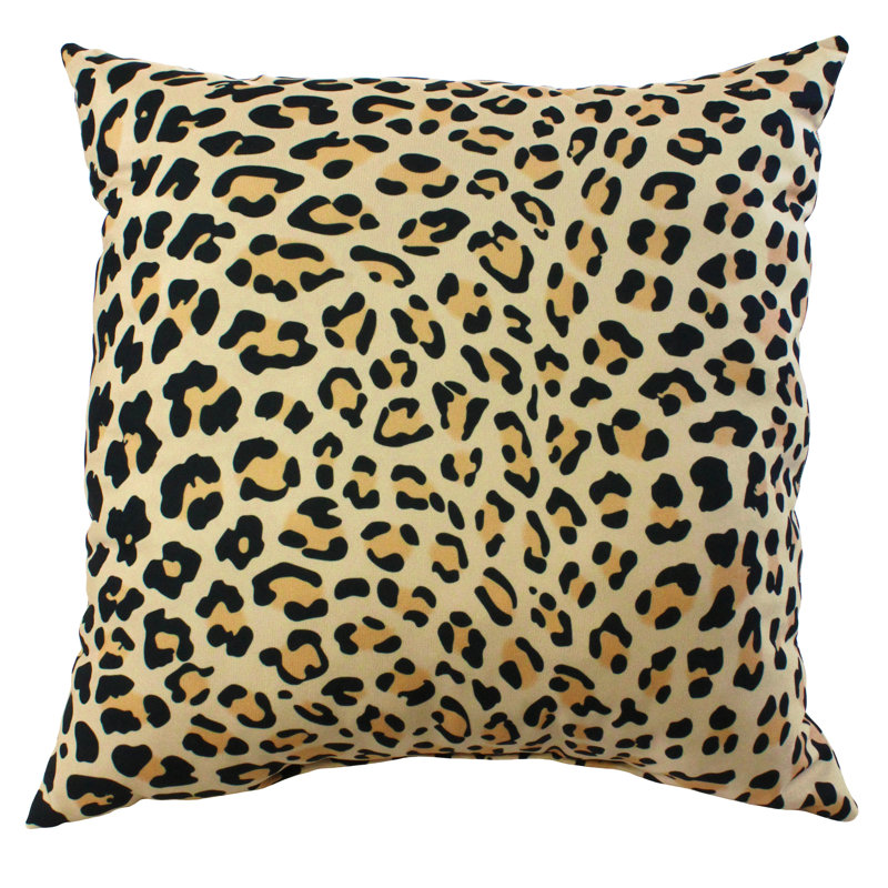 Animal Print Reversible Throw Pillow, Tan/Black