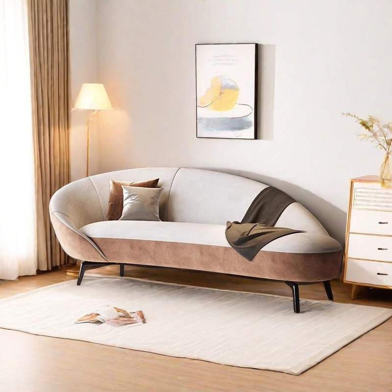 Chaise longue en tissu doux, Left Hand Facing, Beige White/Khaki