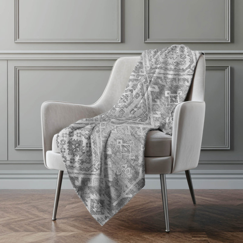 Jeté Sherpa Aztec Addison, Cendré