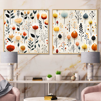 Gattilier - ensemble de 2 reproductions d'art sur toile florales