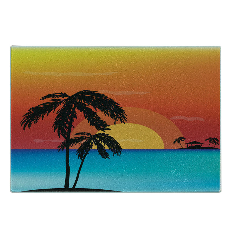 Planche à découper en verre trempé Ambesonne Oasis