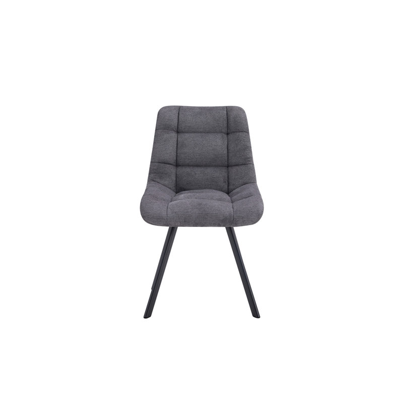Ephemerine 49cm H Upholstered Metal Side Chair, Dark Grey