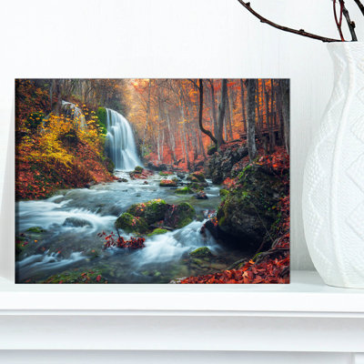 " Autumn Mountain Waterfall Long View "