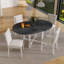 Ensemble de table de salle à manger extensible avec chaises rembourrées, idéal pour les réunions de famille et pour améliorer l'ambiance de l'espace repas.