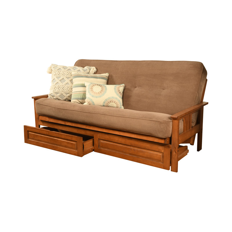 La base de futon pleine grandeur Stratford comprend des tiroirs de rangement et un matelas, Premium Pocket Coil, Barbade