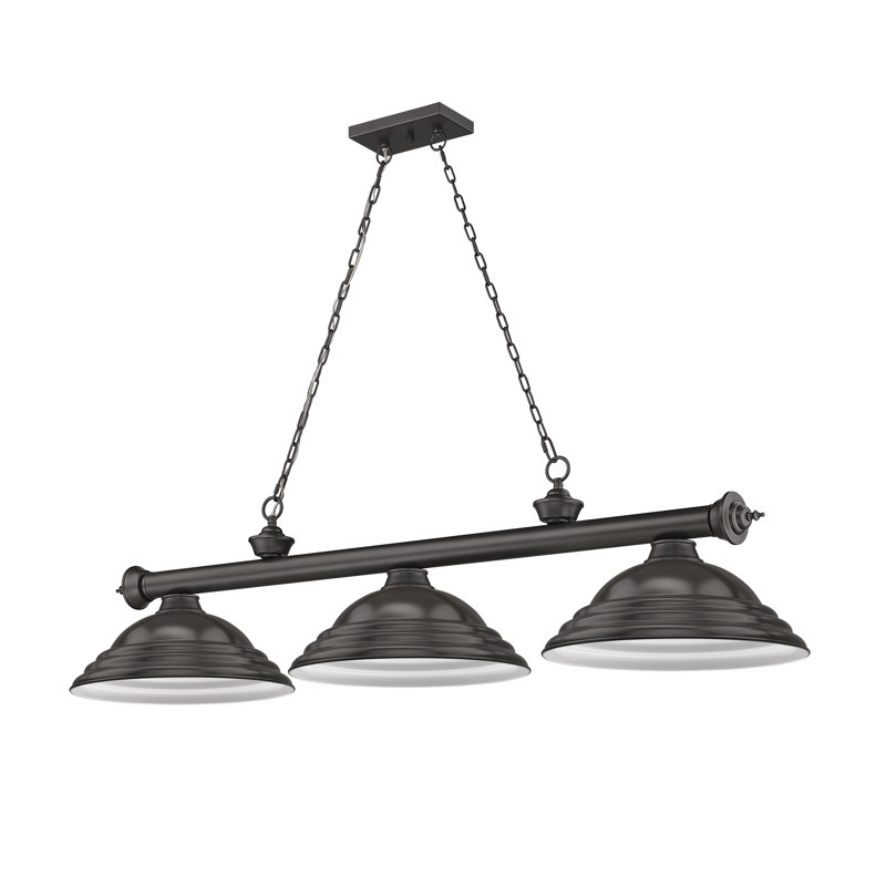 Billard 3 lumières Annaleisa, Noir mat, Noir mat