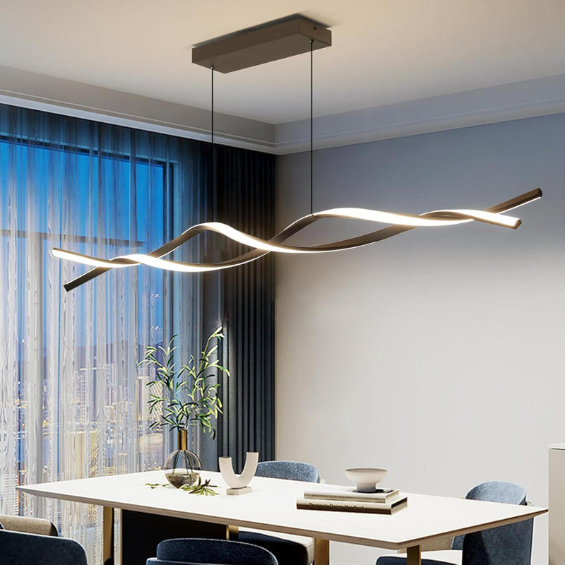 Modern Ceiling Chandelier Light Pendant Light Fixtures With Remote Control 3000K 6500K Adjustable Color Temperature  Aluminum Island Lighting Lamp For Dining Room Living Room Island