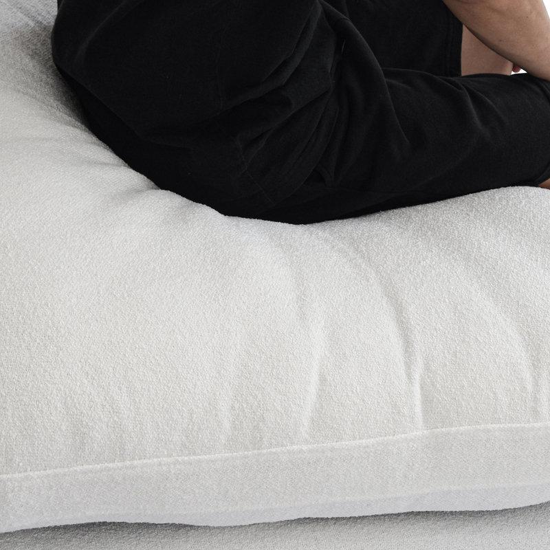 Chaise à housse en mélange de lin, Blanc