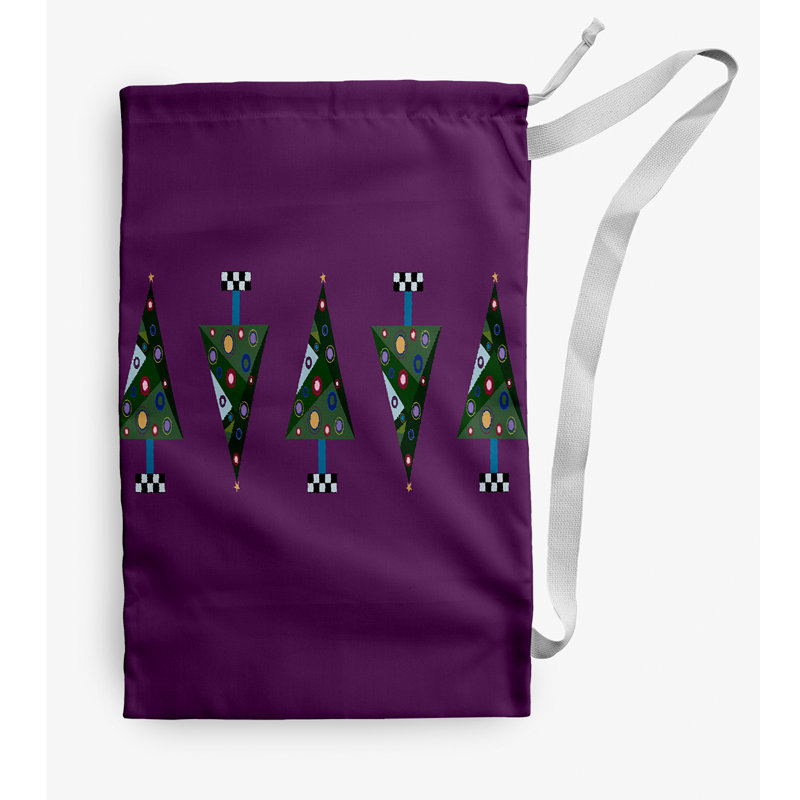 Fabric Laundry Bag with Handles, Purple, Small (29" H x 18" W)