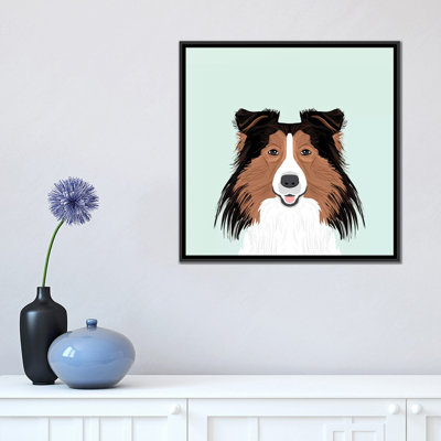 Shetland berger, impression sur toile tendue