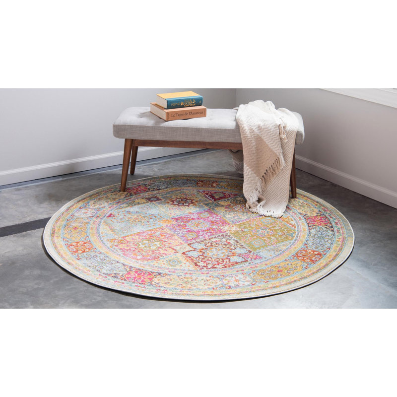 Abstract Indoor Rug, Round 4'