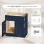 Armoire de cuisine, bleu marine, bois massif-1488509869