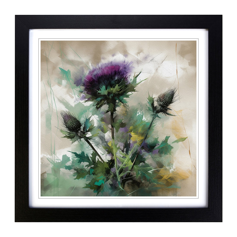 Thistle - Framed Print, Black