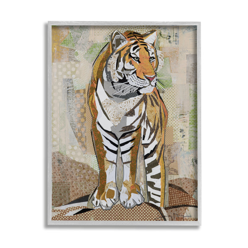 «Tiger Gazing» - Impression sur toile, Estampe numérique Farmhouse, H 20 po x l 16 po x 1,5 po