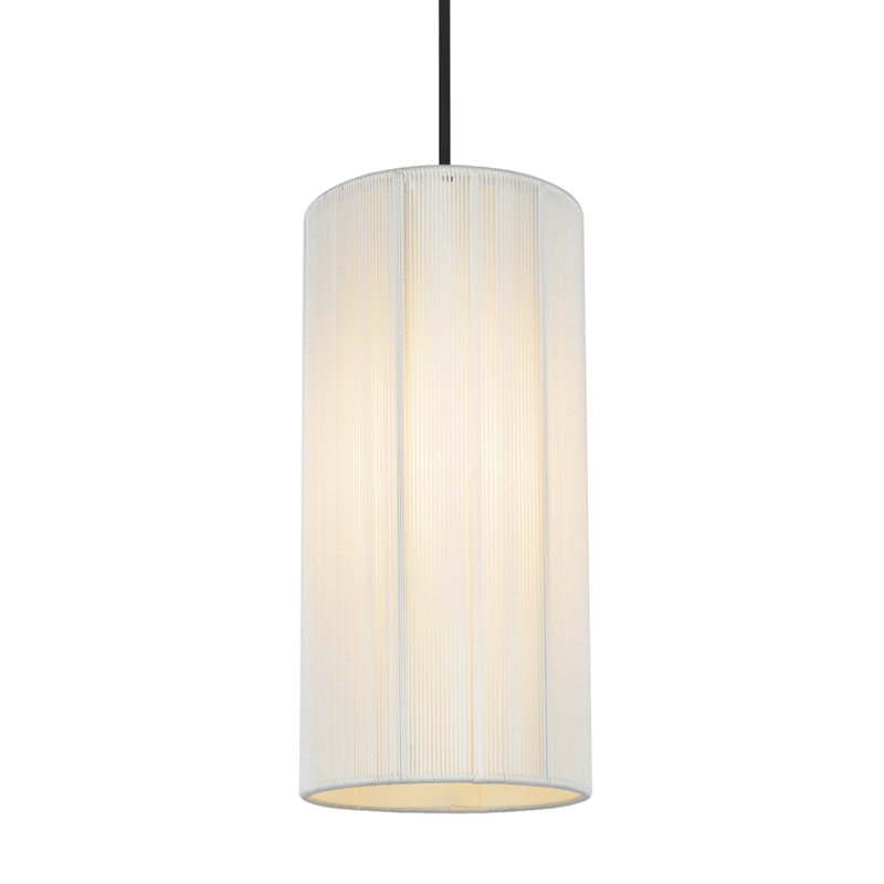 Luminaire suspendu cylindrique 1 lumière Kaylien, Noir, 12,5 po: H 6 po x l 6 po