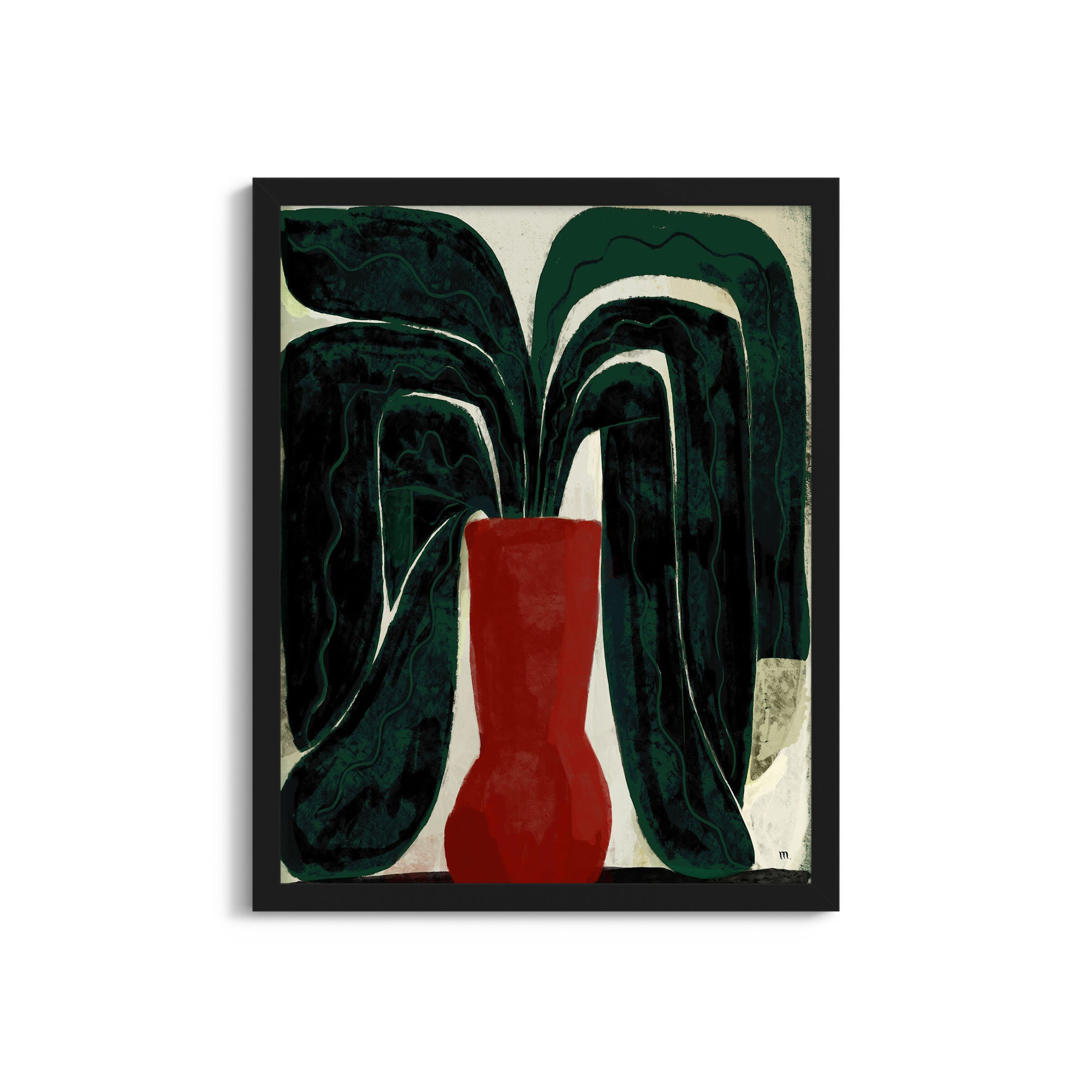 Plant #8 by StudioM, 30" H x 24" W x 1.25" D, Black