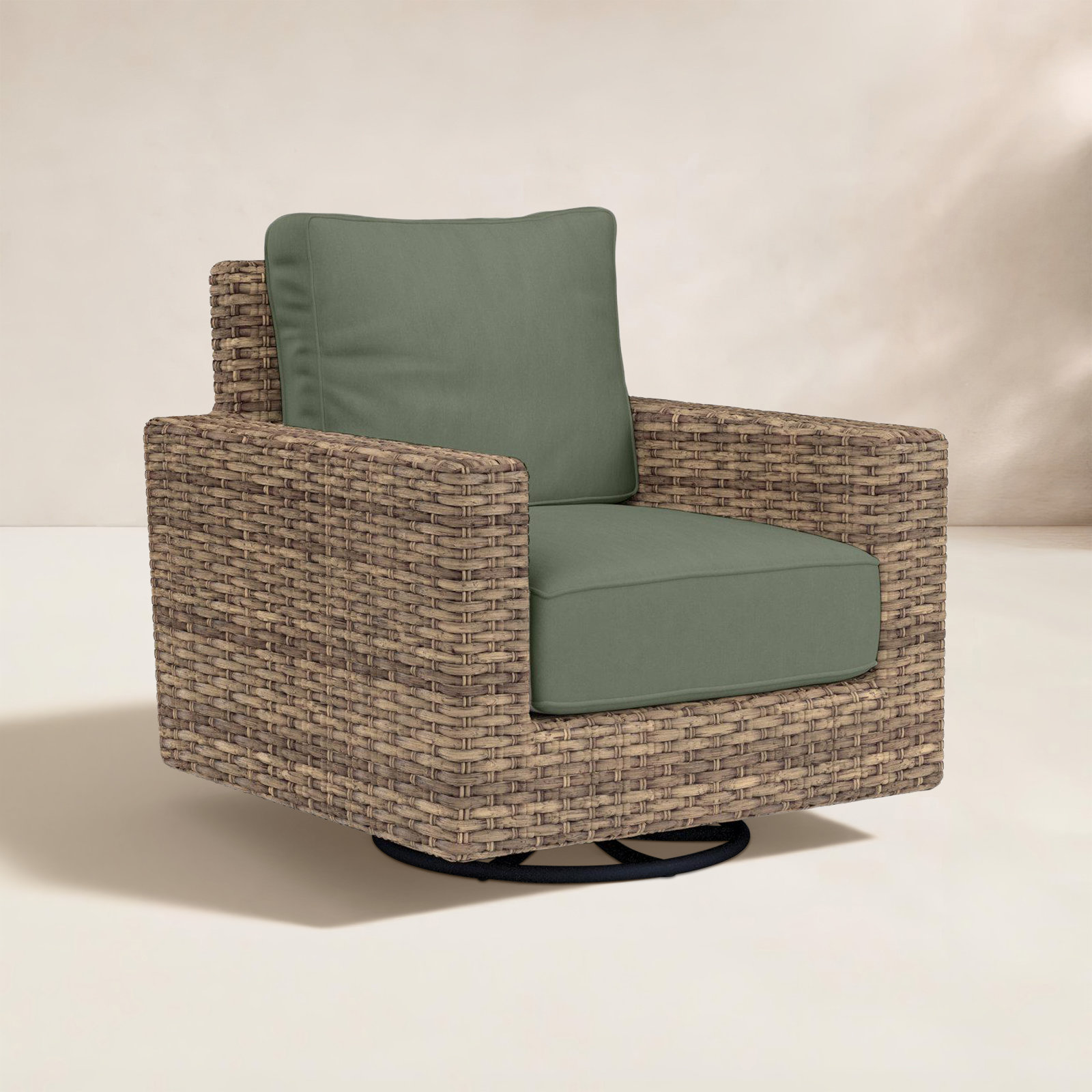 Havana Sunbrella® Swivel Patio Glider Chair, Cast Sage Sunbrella®