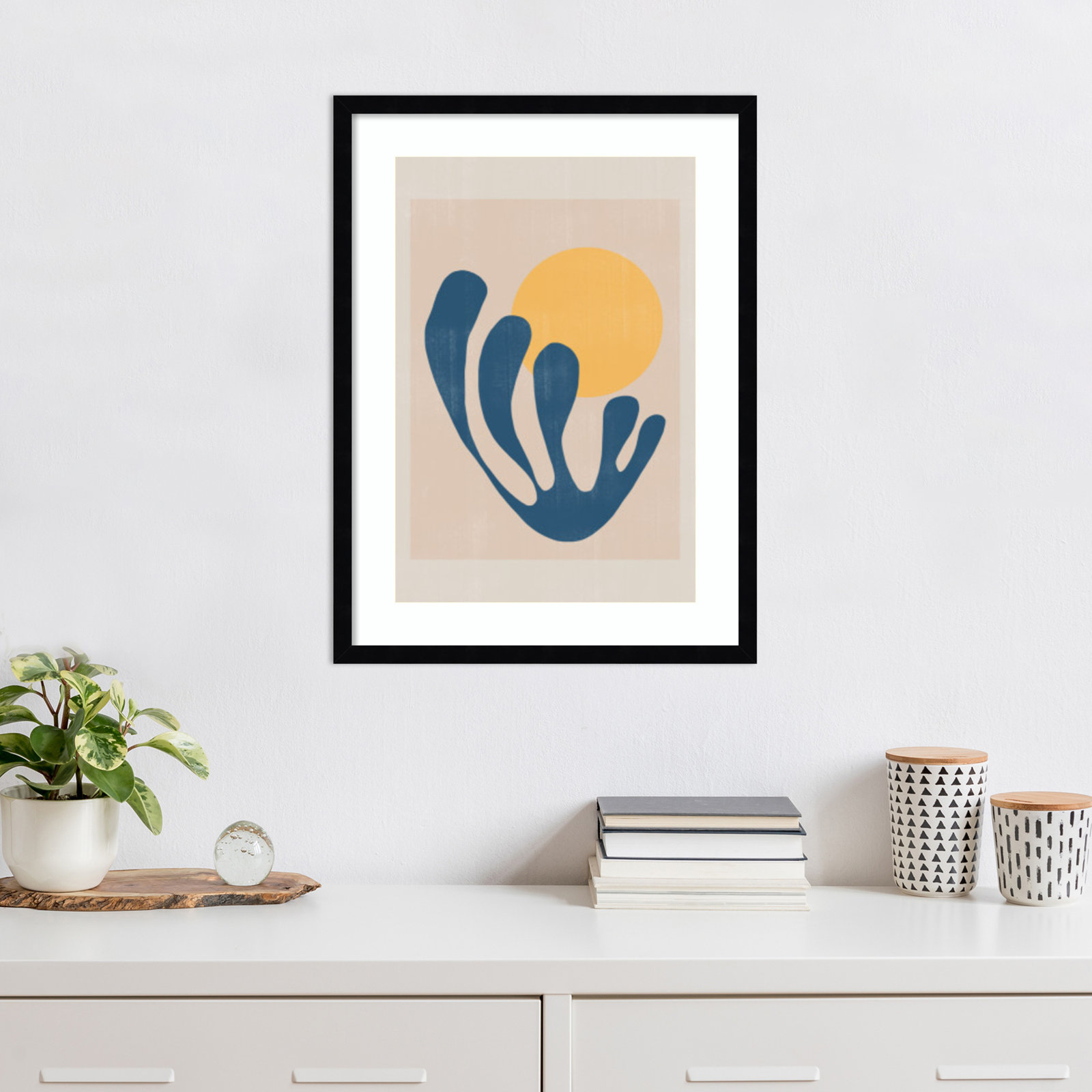 Giese "Modern Plant No. 1" Print, Black , 25" H x 19" W