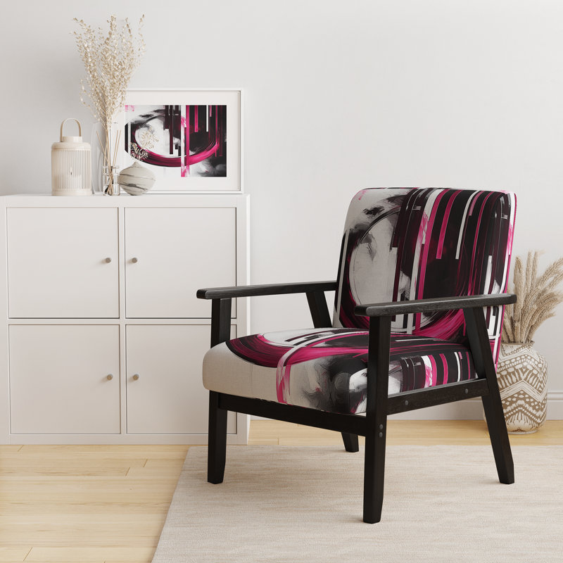 Chaise d'appoint rembourrée, fauteuil moderne Jifi, Rouge / Noir, Accoudoirs carrés noirs