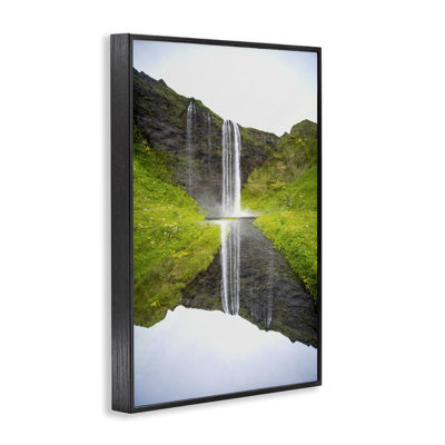 Lush Waterfall Reflection Framed Giclee, design by Robin Vandenabeele