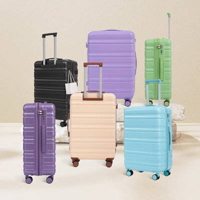 20 "/ 24" / 28 "3 pièces / ensemble en valise à roulettes en ABS, valise de cabine, couleur assortie, serrure à combinaison