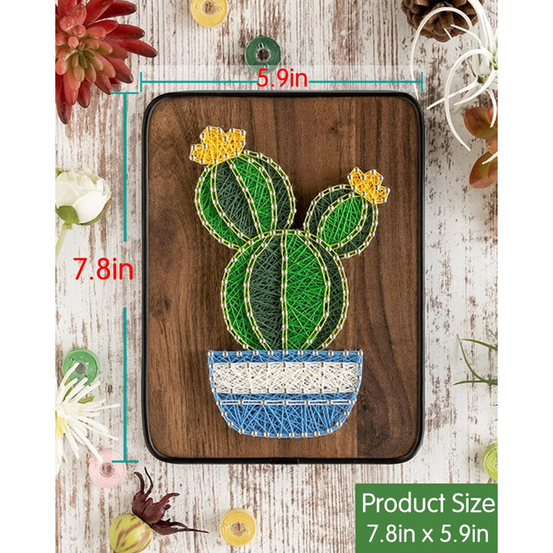 Ensemble de bricolage à cordes - Cactus. Trousse d'artisanat Wizardi F07-M12-3-DHBC18329