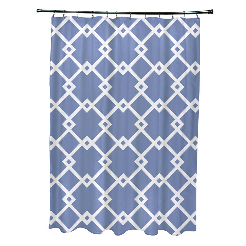 Rideau de douche simple géométrique Joshi, Bleu pâle