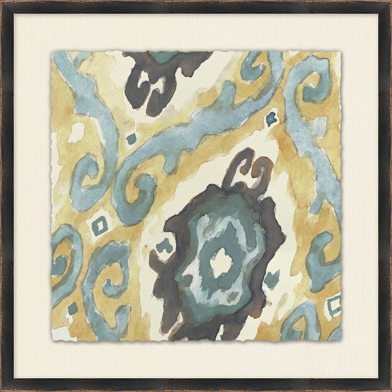 «Ikat Neutral Study 1», peinture encadrée sur papier