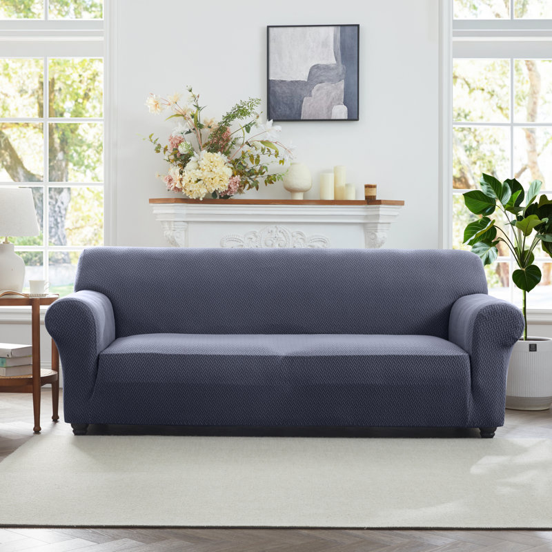 Luxury Stretchable Spandex Sofa Cover/Protector, 179 cm H x 280 cm W x 12 cm D, Blue