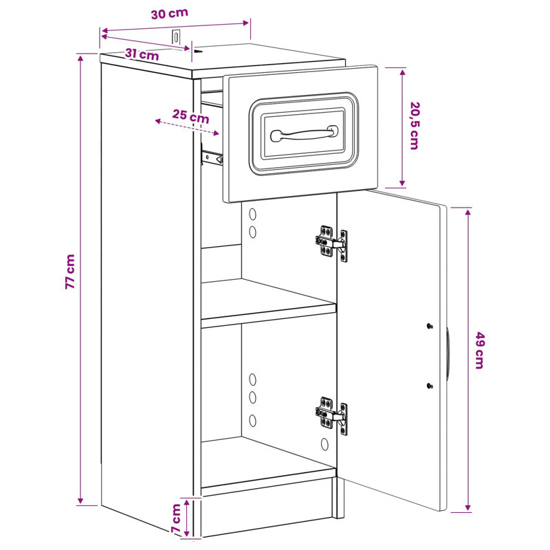 Bathroom Cabinet, High Gloss White