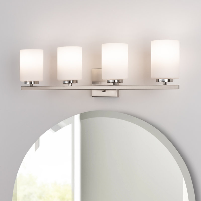Éclairage pour meuble-lavabo à intensité variable Ellysen, Nickel brossé, 4