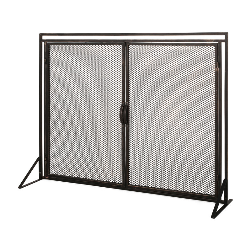 Pare-feu moderne en fer, fini mat - 102,6 cm (l) x 77,2 cm (h), design élégant et raffiné