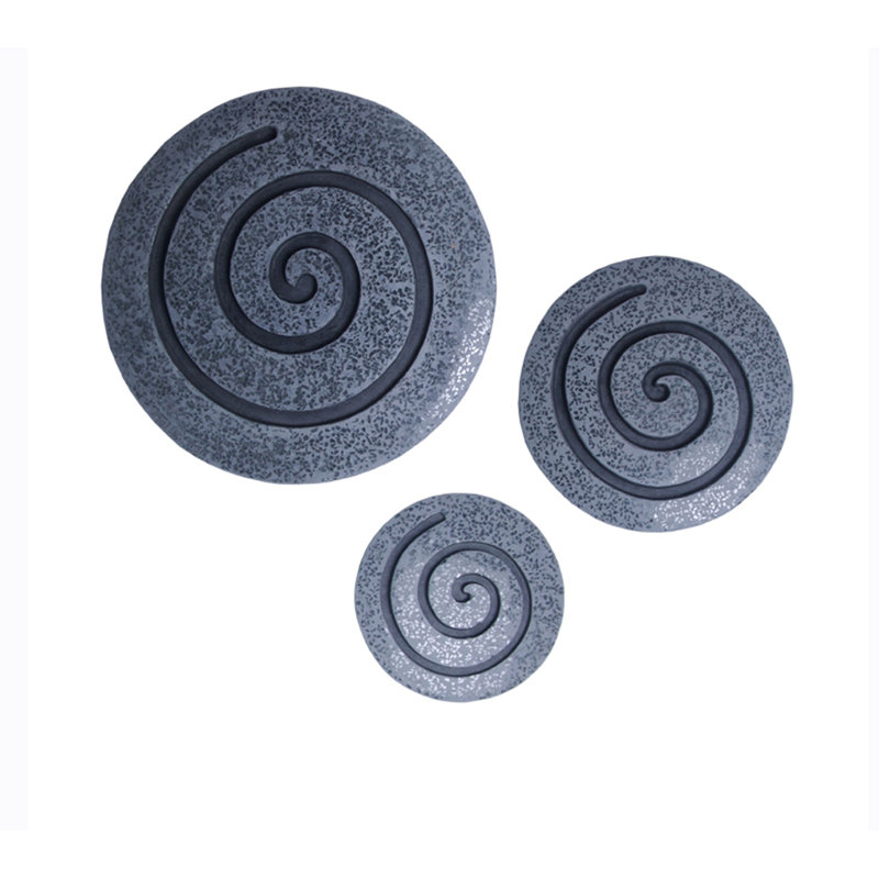 Décoration murale ronde en grès et verre avec motif en spirale petit, gris, H 14 po x l 14 po x P 1 po