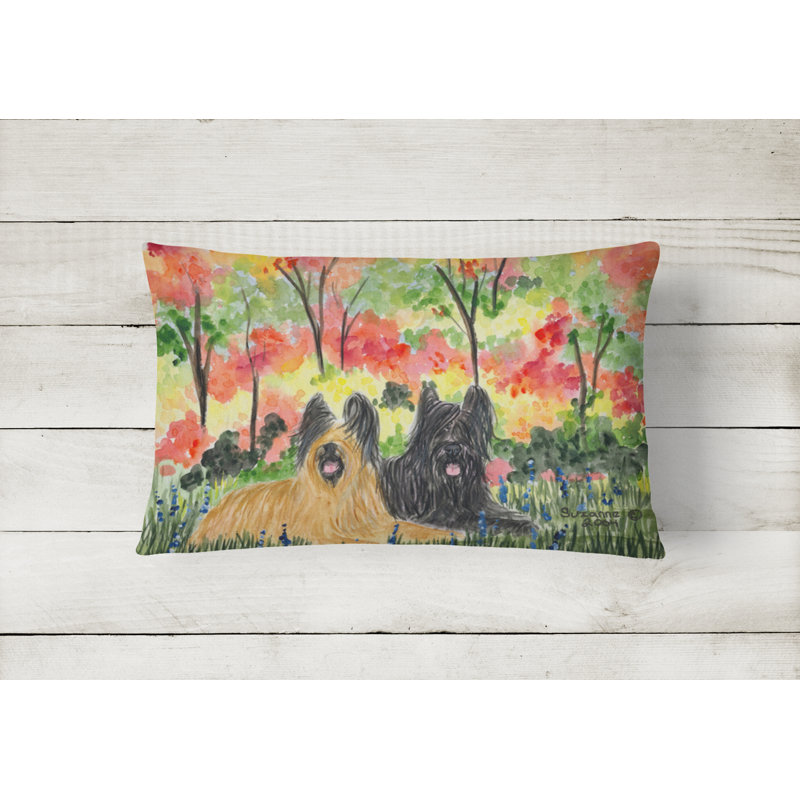 Briard Outdoor Reversible Throw Pillow