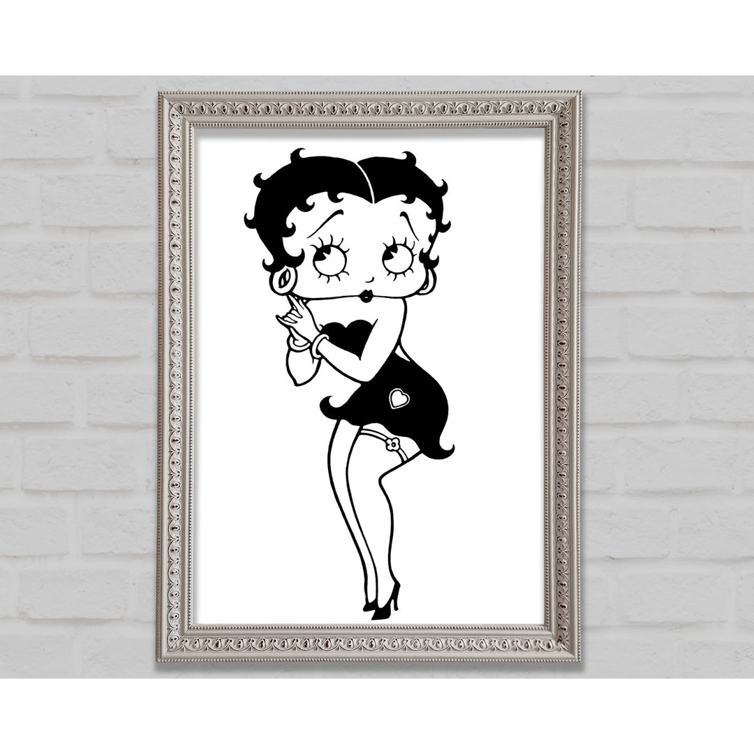 Betty Boop Love Heart - Einzelner Bilderrahmen Kunstdrucke