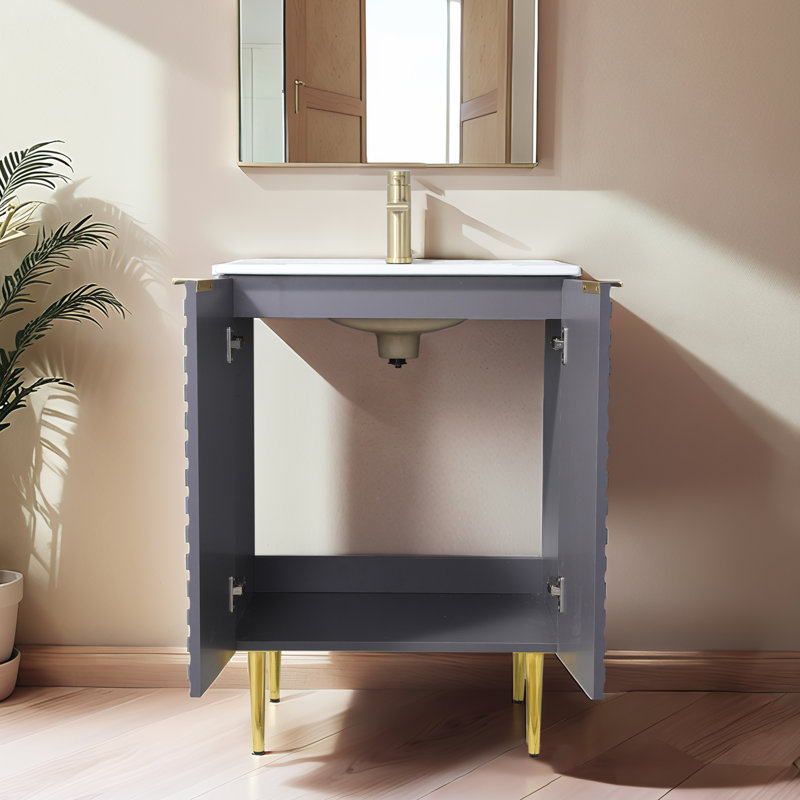 Ensemble de meuble-lavabo simple 24 po gris