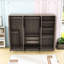 6-Doors Wooden Wardrobe Storage with 2 Drawers and Shelves