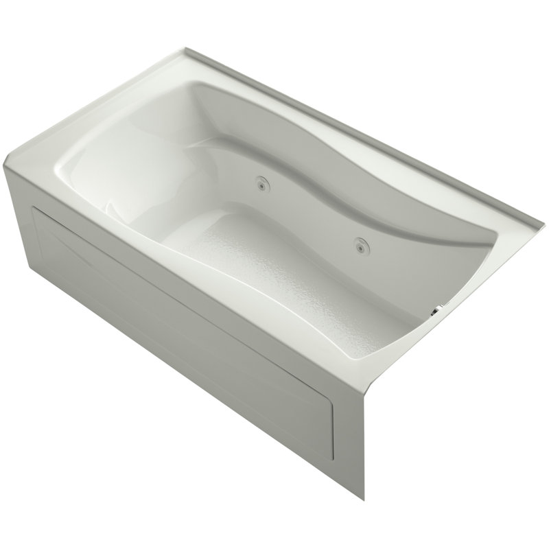 Mariposa 66" x 36" Alcove/Tile in Whirlpool Acrylic Bathtub with Heater, Dune, Right